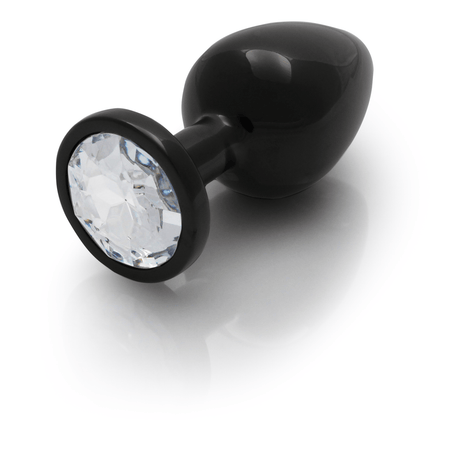 Analplug Edelstein rund groß Gunmetal/Diamant 8,1 x Ø 4 cm – Ansicht 7