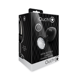 Analplug Ouch aus Metall mit rundem Stein Gunmetal-Diamant 8,1 x Ø 4 cm – Ansicht 2