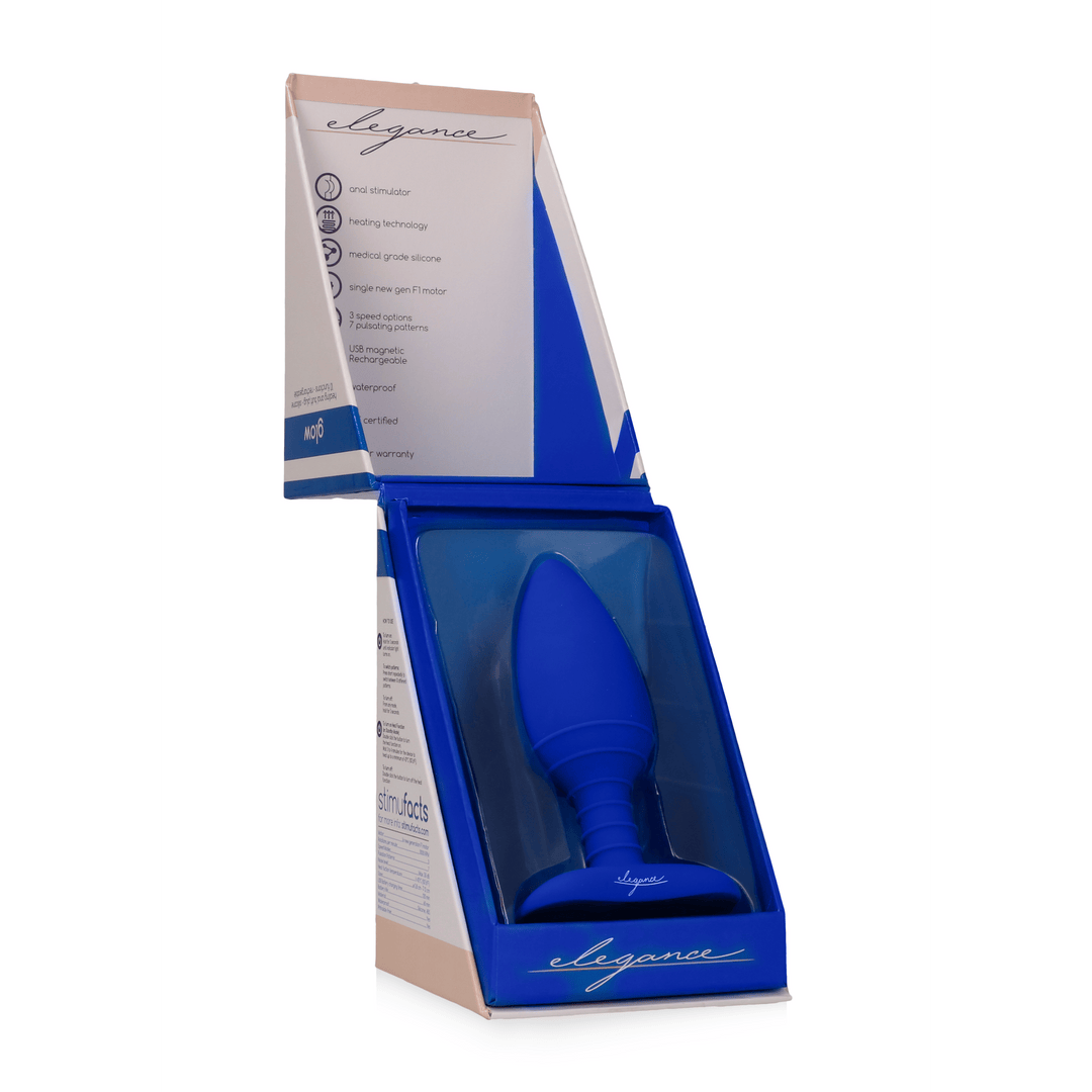 Analplug Elegance Glow mit Wärmefunktion Blau 12 x 3,8 cm – Ansicht 4