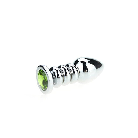 Analplug gerippter Diamant 10,5 x 3,5 cm Grün