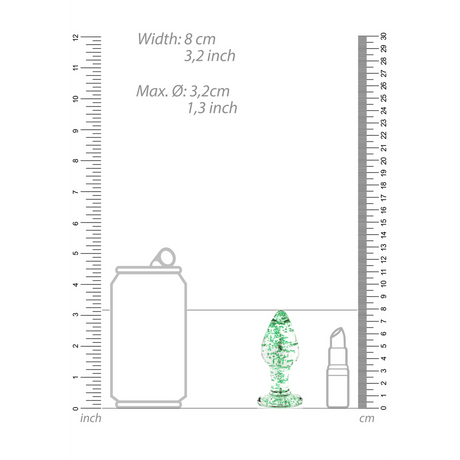 Analplug Glas nachtleuchtend mittel Durchsichtig 7,5 x Ø 3,2 cm – Ansicht 5