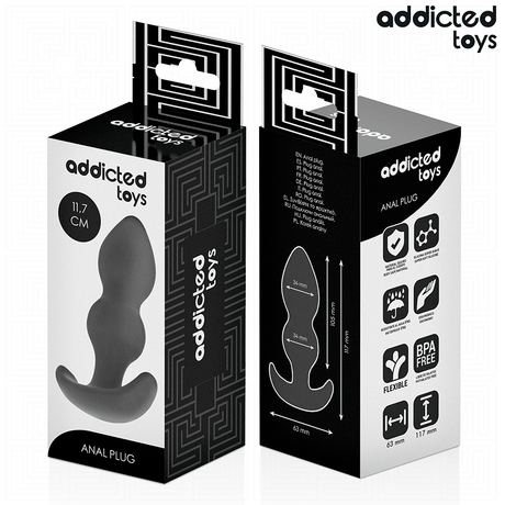Analplug Größe L Schwarz 11,7 x 3,4 cm