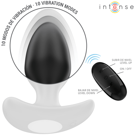 Analplug Joey Anal Plug 10 Vibrationen Schwarz Fernbedienung 10 x 3,6 cm