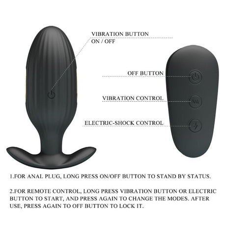 Analplug Kelly Plug Anal Wiederaufladbarer Schwarz