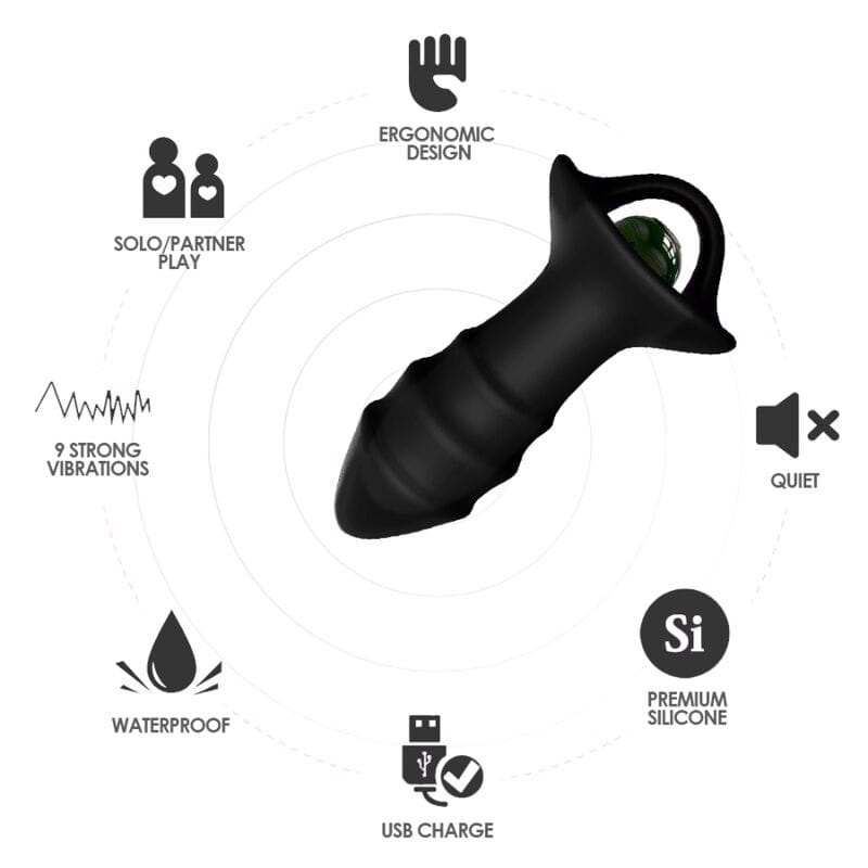 Analplug Kylin Fingervibrator & Fernbedienung Schwarz