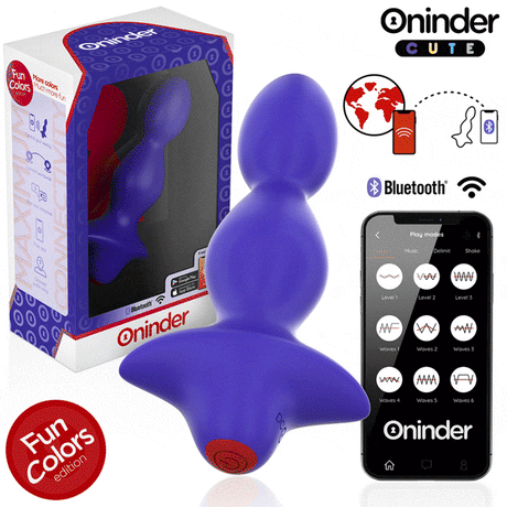 Analplug Love Butt Vibrierender -Dilatator Kostenlose Weltweite App Lila 13,5 x 3,5 cm