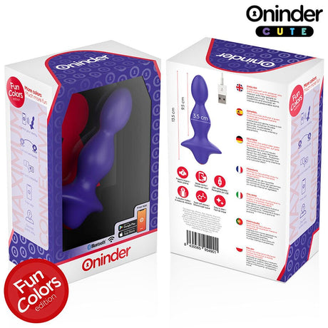 Analplug Love Butt Vibrierender -Dilatator Kostenlose Weltweite App Lila 13,5 x 3,5 cm