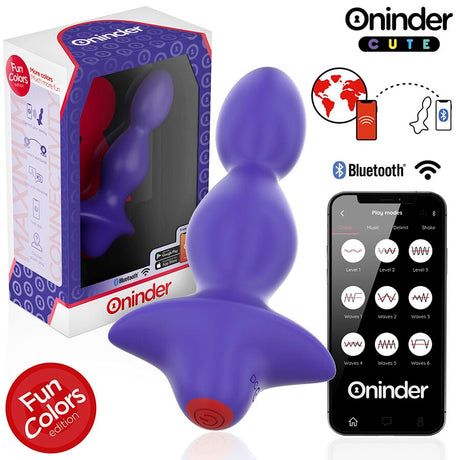 Analplug Love Butt Vibrierender -Dilatator Kostenlose Weltweite App Lila 13,5 x 3,5 cm