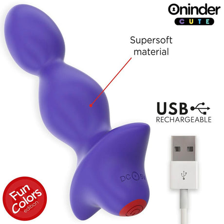 Analplug Love Butt Vibrierender -Dilatator Kostenlose Weltweite App Lila 13,5 x 3,5 cm