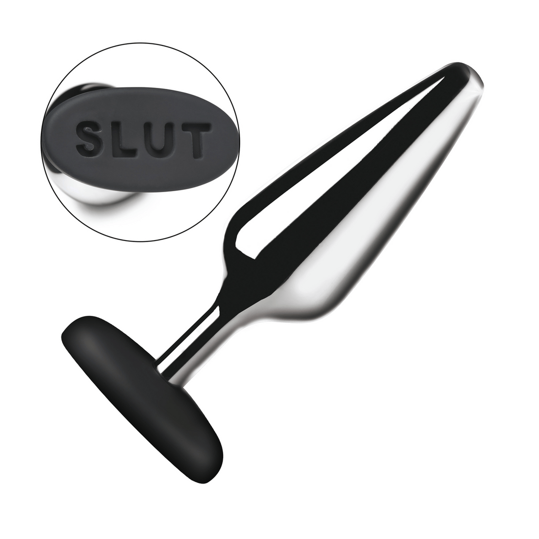 Analplug Master Series Butt Slut Metall mit Silikonbasis Silber 11,9 x 4,8 cm – Ansicht 6