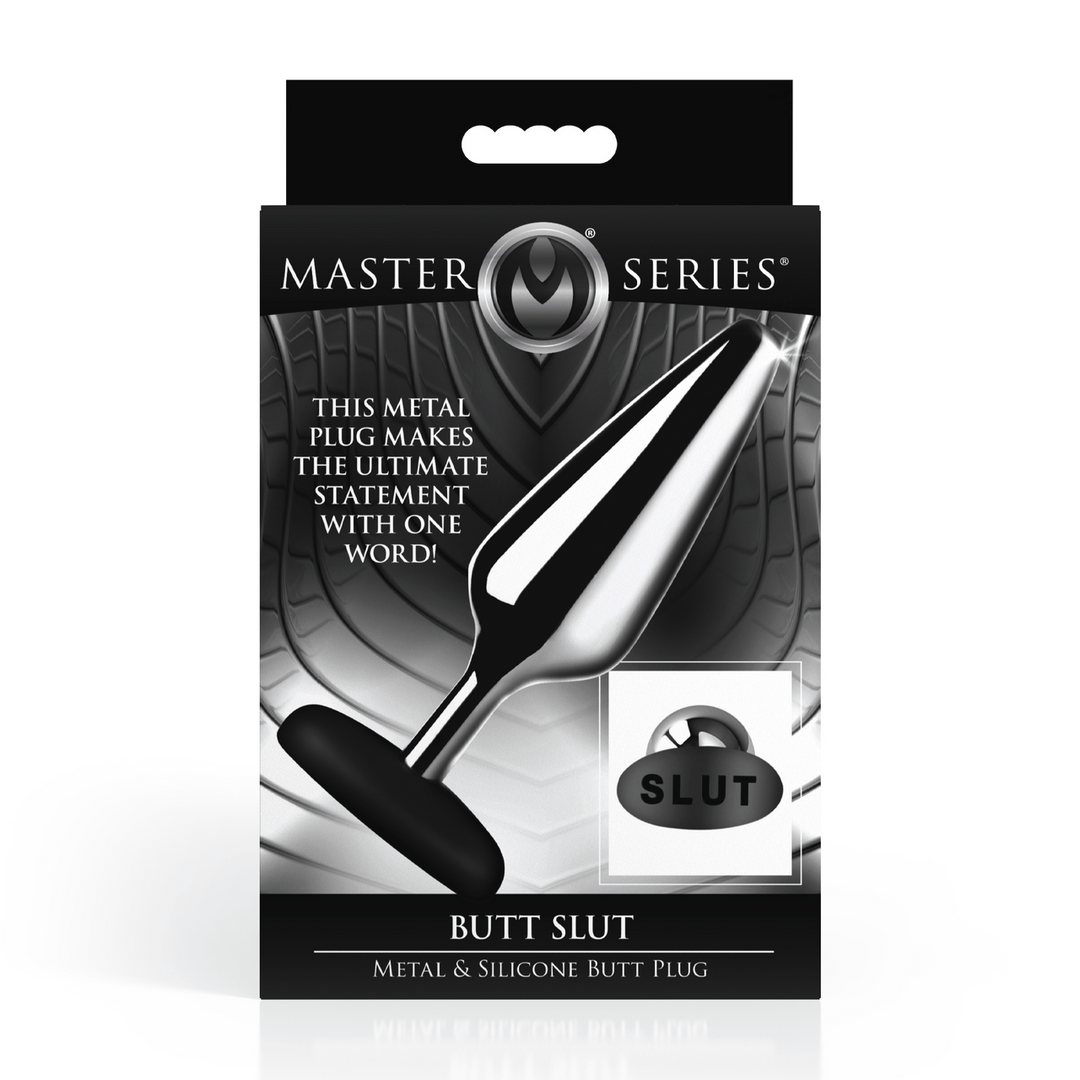Analplug Master Series Butt Slut Metall mit Silikonbasis Silber 11,9 x 4,8 cm – Ansicht 3