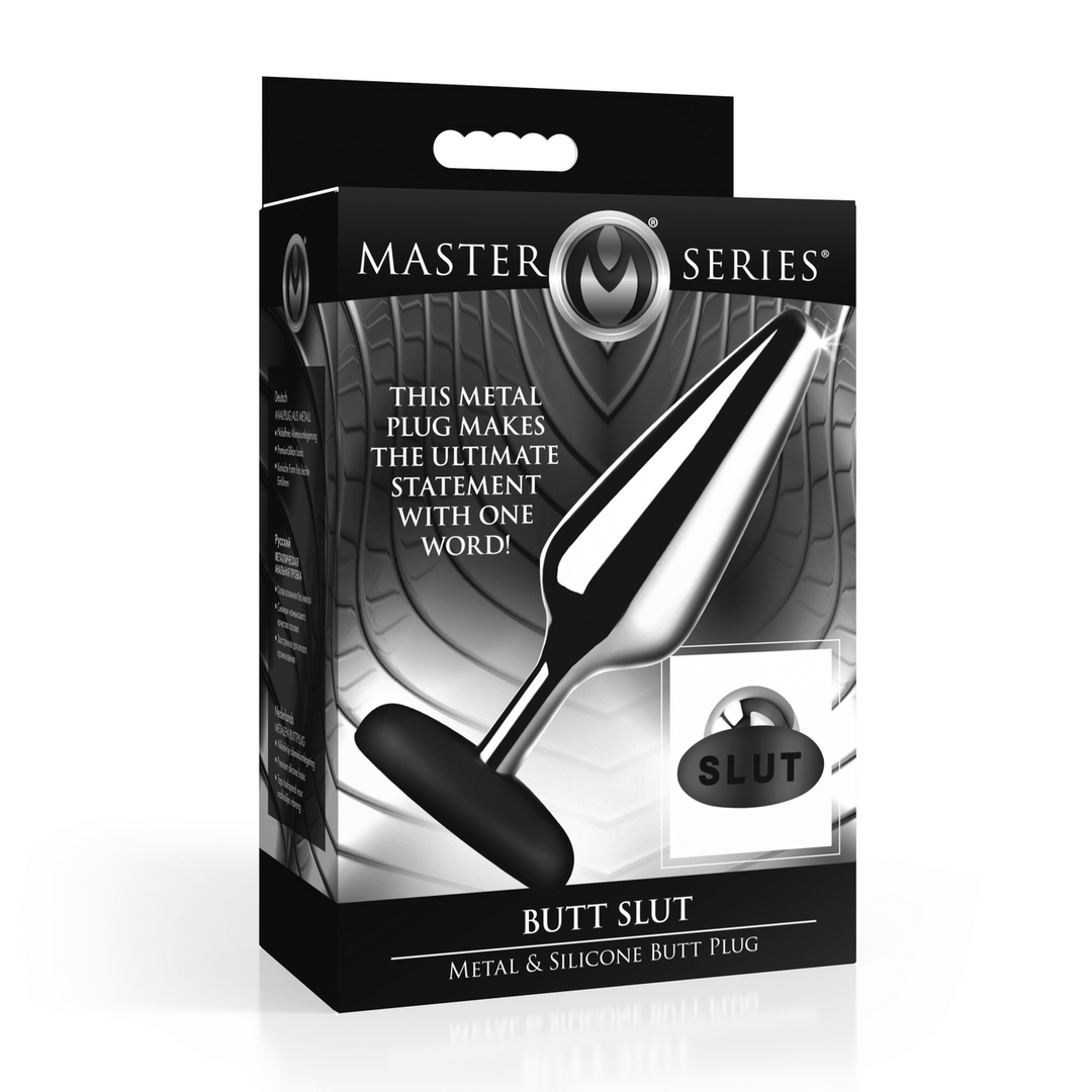Analplug Master Series Butt Slut Metall mit Silikonbasis Silber 11,9 x 4,8 cm – Ansicht 2