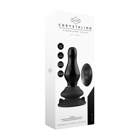 Analplug Missy Glas vibrierend mit Saugfuß Schwarz 9,9 x Ø 4,3 cm – Ansicht 2