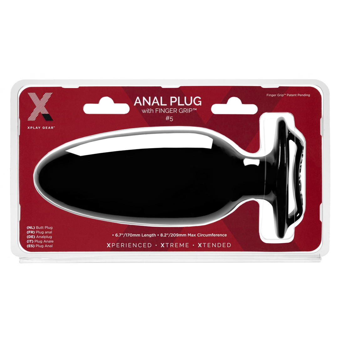 Analplug PerfectFitBrand mit Fingergriff Nummer 5 Schwarz 16 x 6,7 cm – Ansicht 2