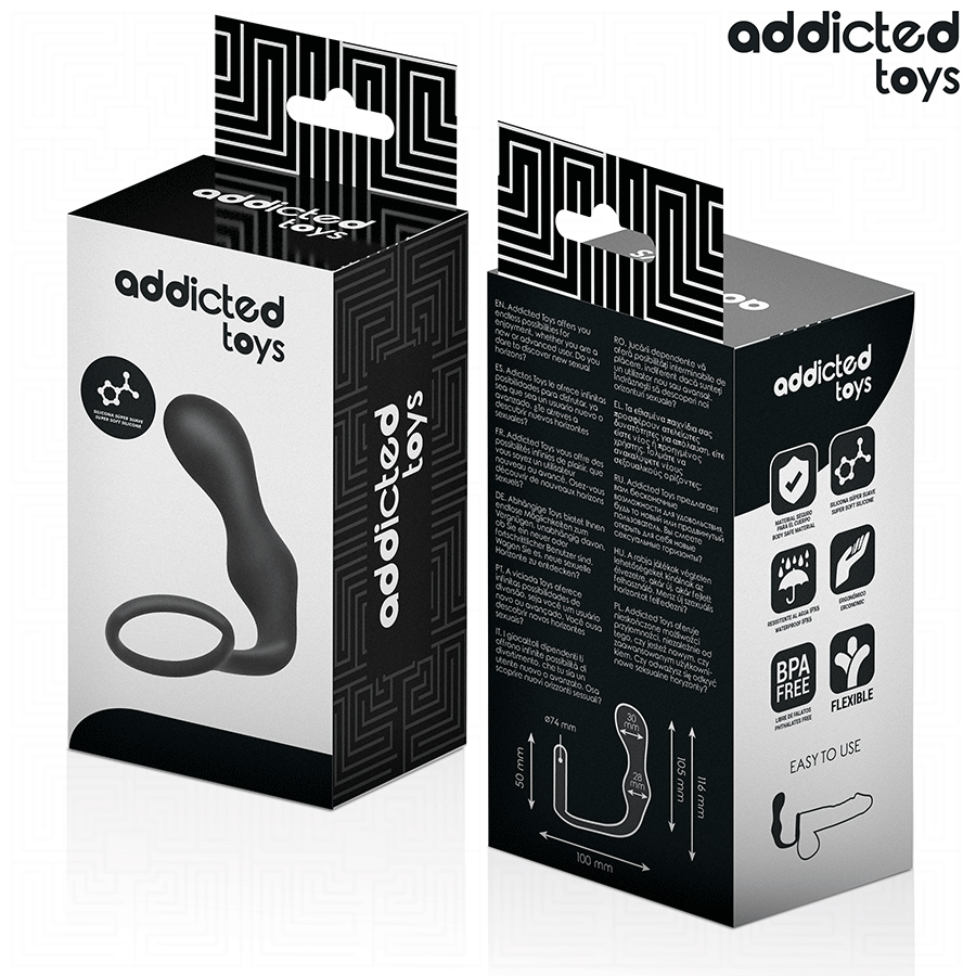 Analplug mit Hodenring Modell 3 Schwarz 9 x 3,3 cm