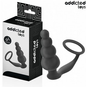 Analplug mit Hodenring Modell 5 Schwarz 9,5 x 3,5 cm