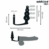 Analplug mit Hodenring Modell 5 Schwarz 9,5 x 3,5 cm