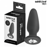 Analplug mit Juwel Größe M Schwarz 9,5 x 3,4 cm