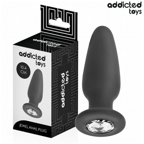 Analplug mit Juwel Größe M Schwarz 9,5 x 3,4 cm