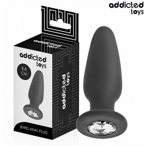 Analplug mit Juwel Größe S Schwarz 8 x 2,9 cm