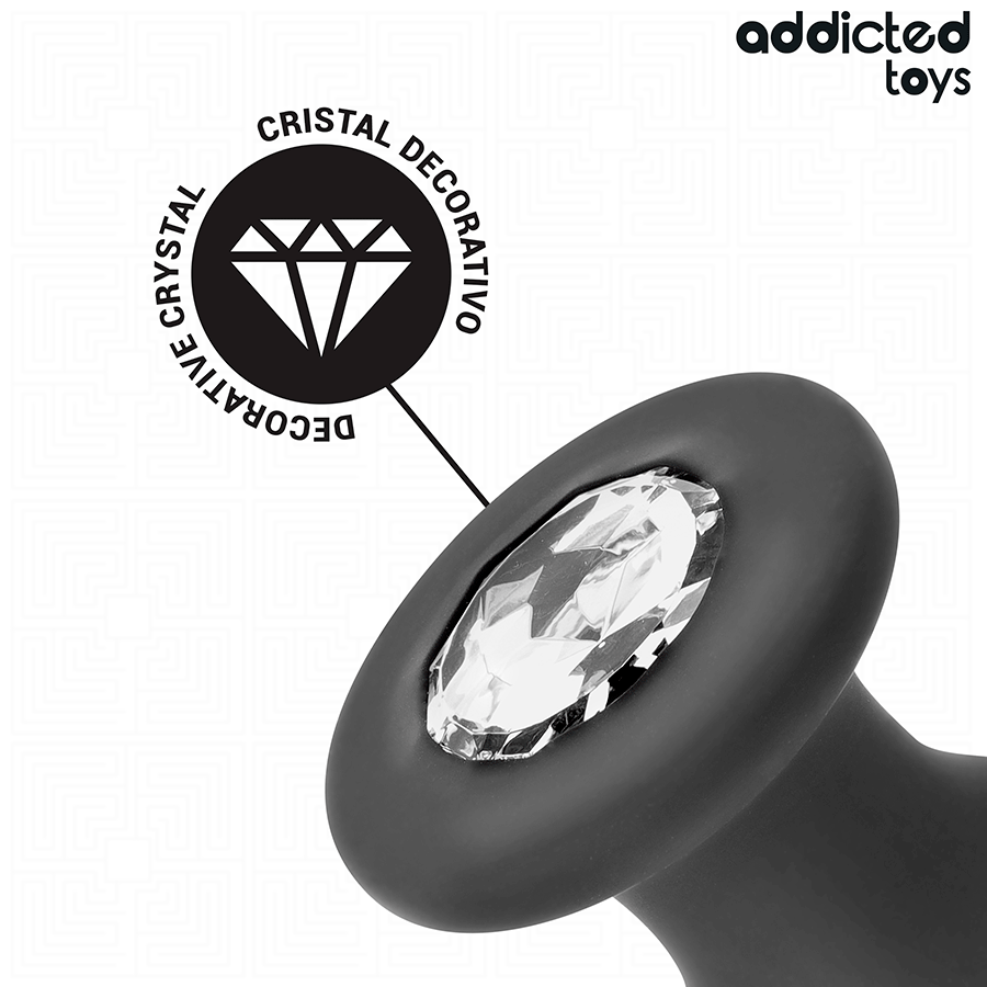 Analplug mit Juwel Größe S Schwarz 8 x 2,9 cm