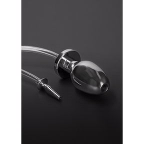 Analplug mit Penisplug und Schlauch Silber 107,7 cm