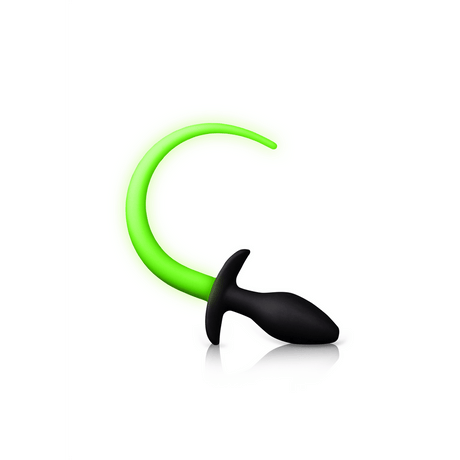 Analplug mit Puppy-Schwanz nachtleuchtend Grün 8 x Ø 3 cm – Ansicht 4