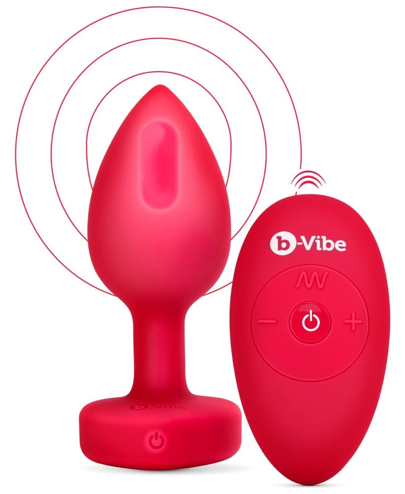 Analplug mit Vibration rot 10,5 x 4 cm