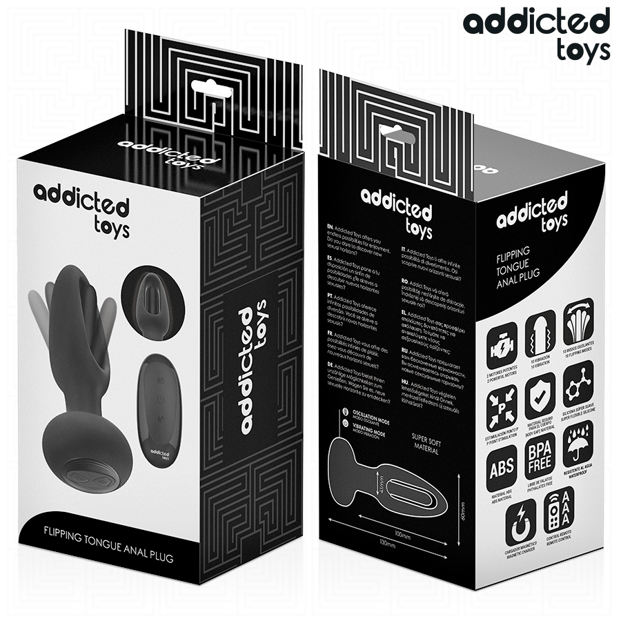 Analplug mit vibrierender Zunge Schwarz 10 x 4,1 cm – Ansicht 3