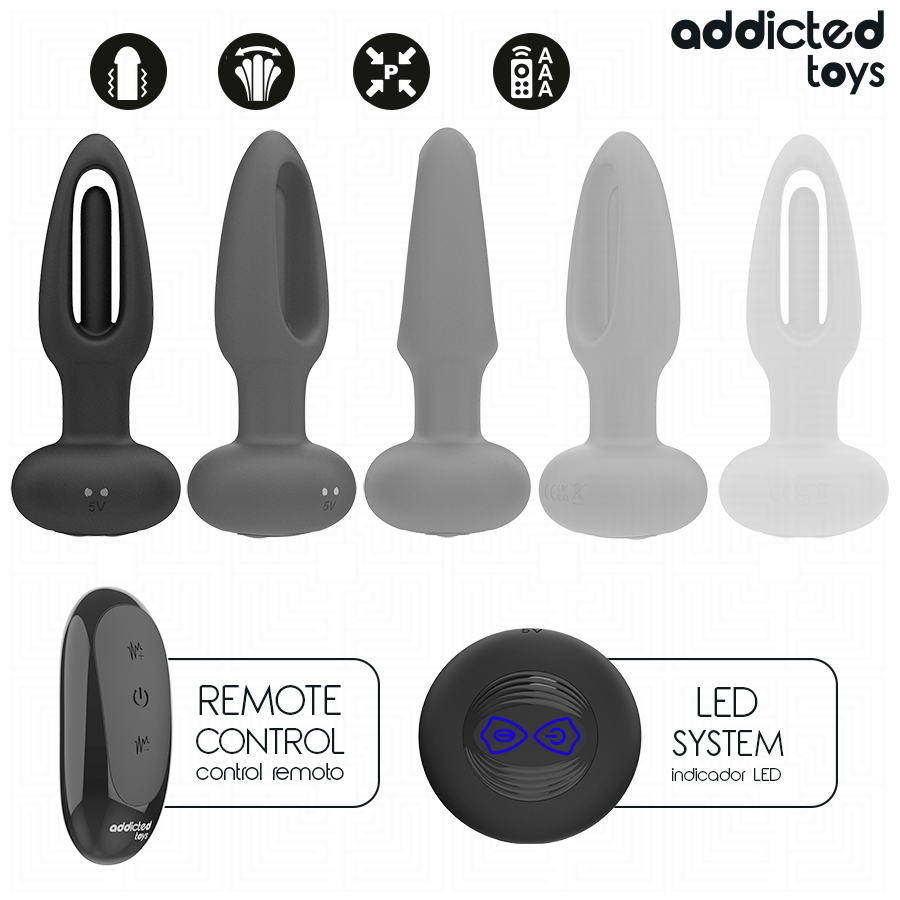 Analplug mit vibrierender Zunge Schwarz 10 x 4,1 cm – Ansicht 5