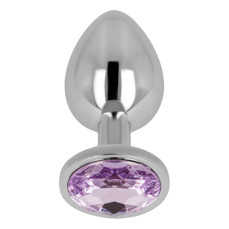 Analplug mit Violettem Kristall 8 x 3,3 cm – Ansicht 2