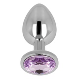Analplug mit Violettem Kristall 8 x 3,3 cm – Ansicht 2