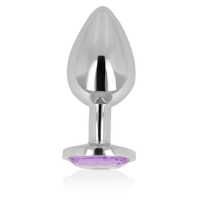 Analplug mit Violettem Kristall 8 x 3,3 cm