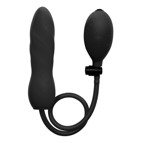 Analplug Ouch aufblasbar mit Vibration Schwarz 14 x Ø 5 cm