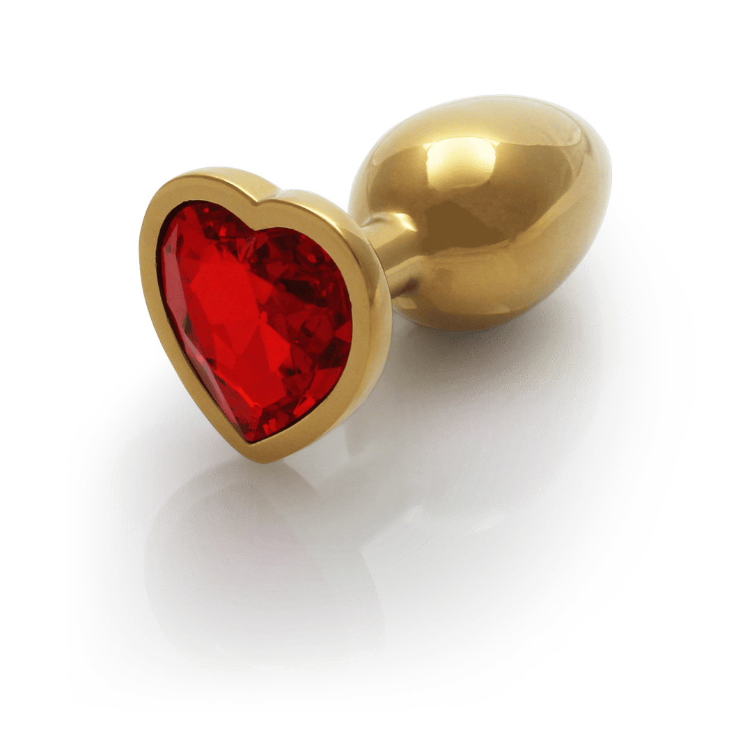 Analplug Ouch aus Metall mit Herzstein klein Gold 6,2 x Ø 2,7 cm – Ansicht 7