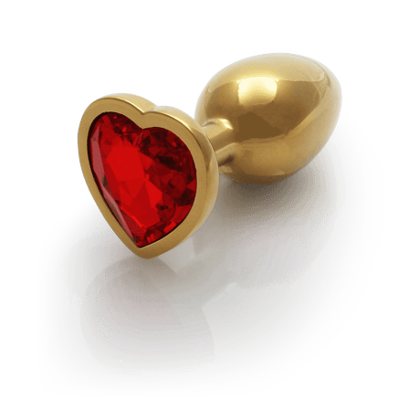 Analplug Ouch aus Metall mit Herzstein klein Gold 6,2 x Ø 2,7 cm – Ansicht 7