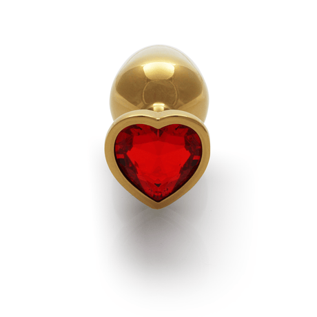 Analplug Ouch aus Metall mit Herzstein klein Gold 6,2 x Ø 2,7 cm – Ansicht 5