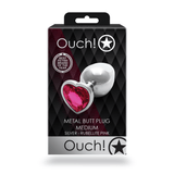 Analplug Ouch aus Metall mit Herzstein mittel Silber 7,1 x Ø 3,4 cm – Ansicht 3