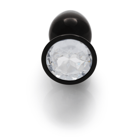 Analplug Ouch aus Metall mit rundem Stein Gunmetal-Diamant 6,2 x Ø 2,7 cm – Ansicht 5
