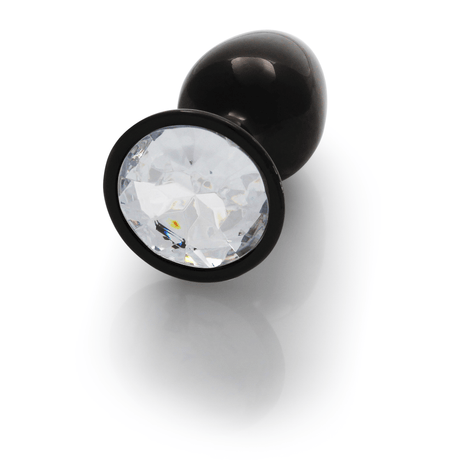 Analplug Ouch aus Metall mit rundem Stein Gunmetal-Diamant 6,2 x Ø 2,7 cm – Ansicht 6