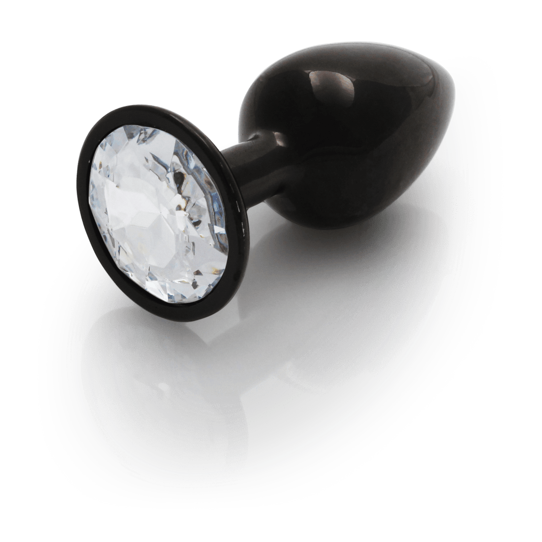 Analplug Ouch aus Metall mit rundem Stein Gunmetal-Diamant 6,2 x Ø 2,7 cm – Ansicht 7