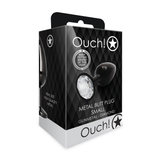 Analplug Ouch aus Metall mit rundem Stein Gunmetal-Diamant 6,2 x Ø 2,7 cm – Ansicht 2