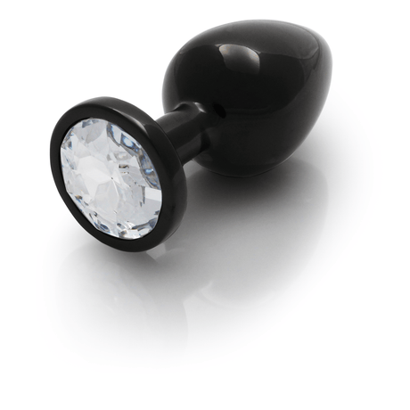 Analplug Ouch aus Metall mit rundem Stein Gunmetal-Diamant 7,1 x Ø 3,4 cm – Ansicht 7