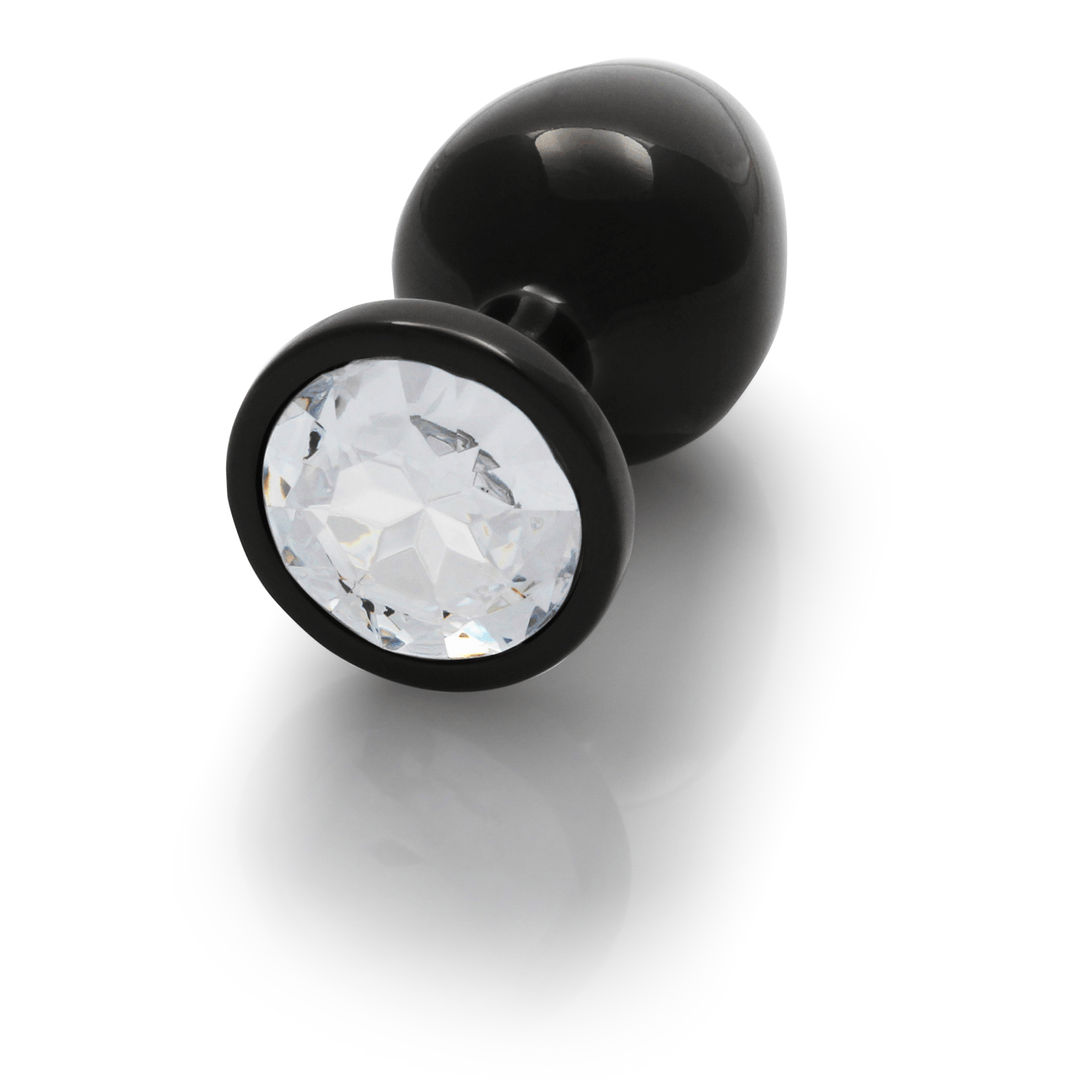 Analplug Ouch aus Metall mit rundem Stein Gunmetal-Diamant 7,1 x Ø 3,4 cm – Ansicht 6