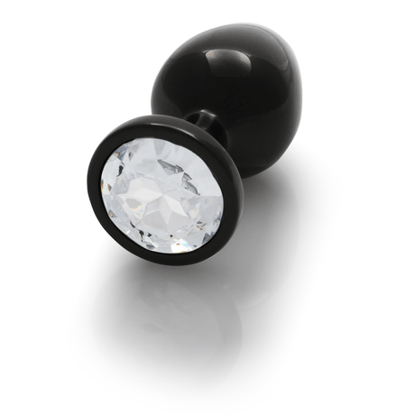 Analplug Ouch aus Metall mit rundem Stein Gunmetal-Diamant 7,1 x Ø 3,4 cm – Ansicht 6
