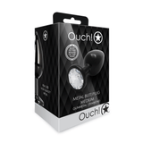 Analplug Ouch aus Metall mit rundem Stein Gunmetal-Diamant 7,1 x Ø 3,4 cm – Ansicht 2