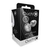 Analplug Ouch aus Metall mit rundem Stein Silber-Diamant 6,2 x Ø 2,7 cm – Ansicht 2