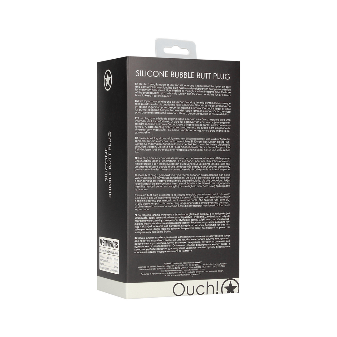 Analplug Ouch Bubble aus Silikon Schwarz 11,6 x Ø 3,5 cm – Ansicht 3