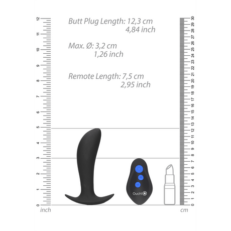 Analplug Ouch E-Stim mit Vibration Schwarz 11 x Ø 3,2 cm – Ansicht 7