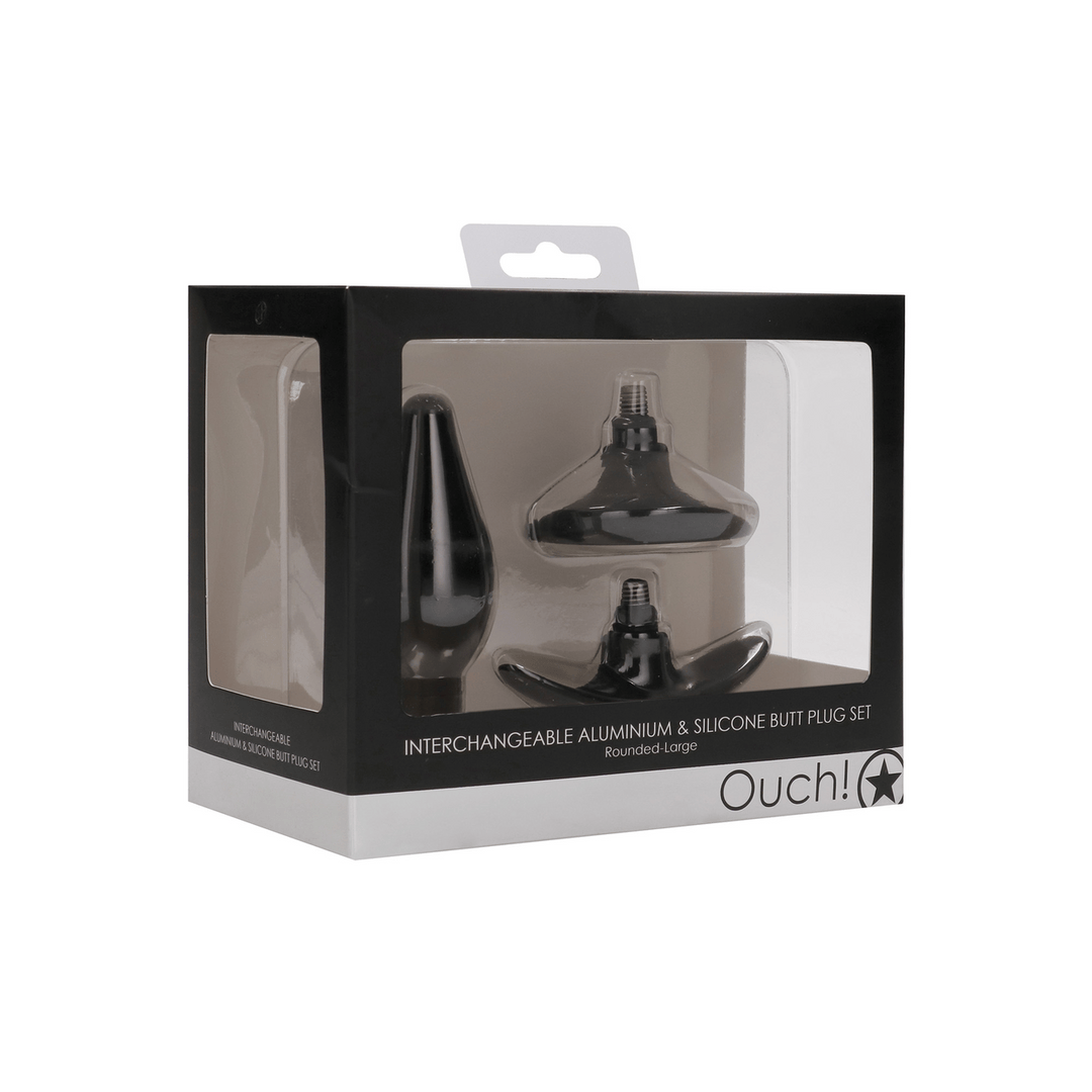 Analplug Ouch mit austauschbarem Sockel groß 8,5 x Ø 3,5 cm – Ansicht 2